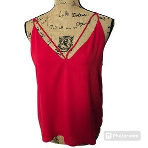 NWT Forever 21 Red Criss Cross Front Tank Top Medium